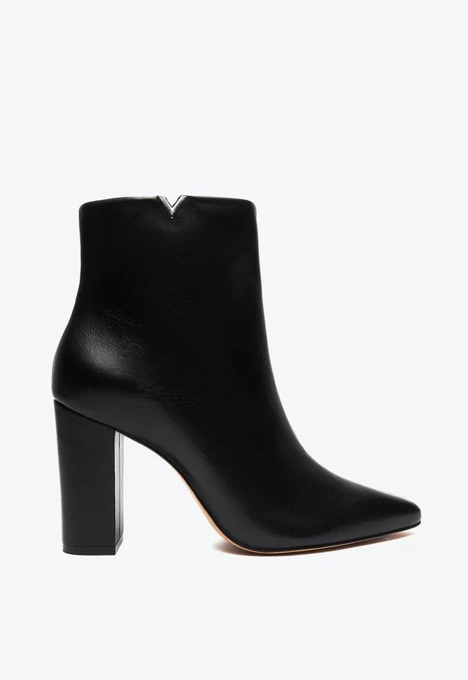 BOTA TRIANGLE SALTO BLOCO COURO PRETA